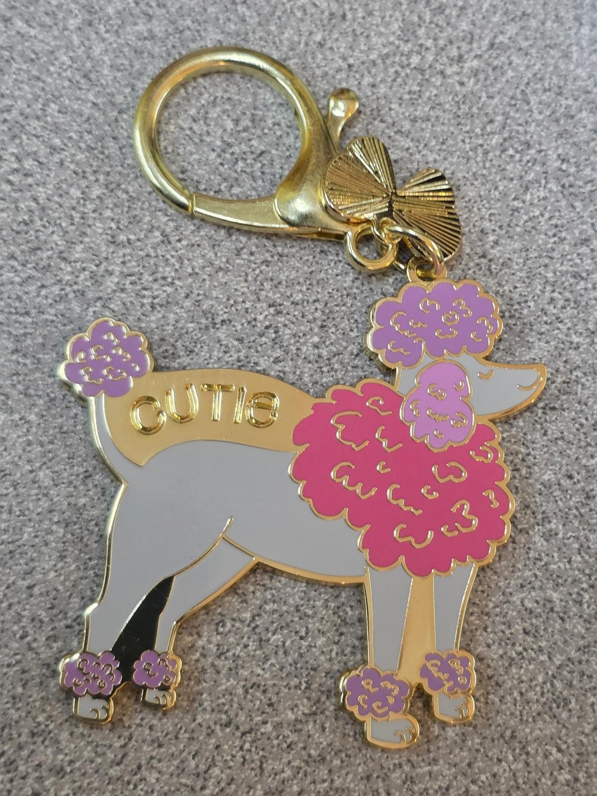 Cutie" Poodle Enamel Keychain & Bag Charm
