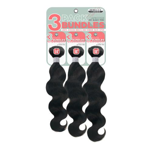 Motown Tress Unprocessed Virgin Brazilian Human Hair Weave 3 Pack Bundles Straight.