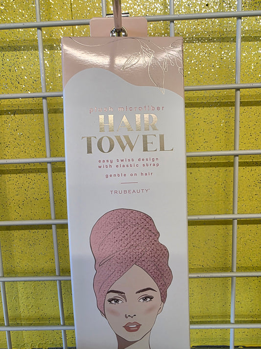 TRUE BEAUTY PLUSH MICROFIBER HAIR TOWEL