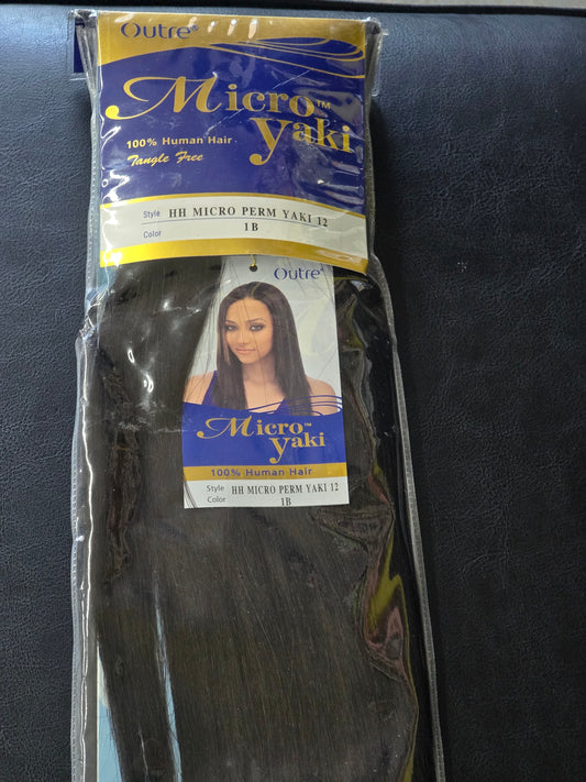 Outre Micro Uaki Human Hair Perm Yaki 12 "