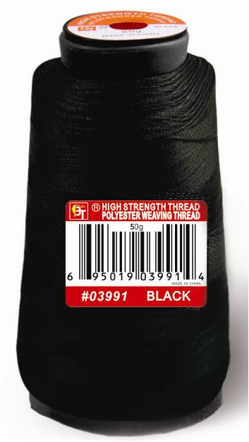 POLYESTER WEAVING THREAD - BLACK