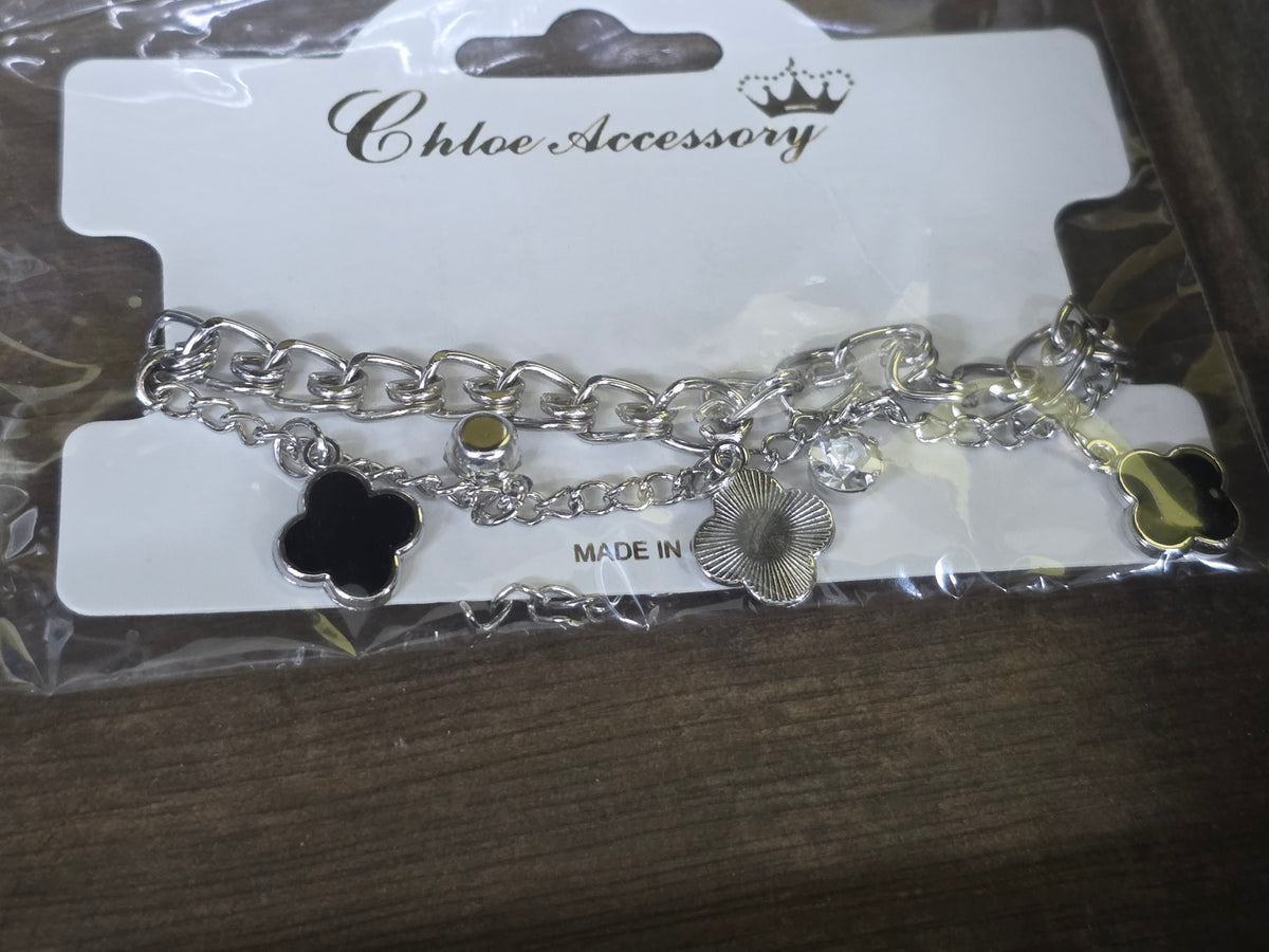 Lucky Clover Layered Charm Bracelet