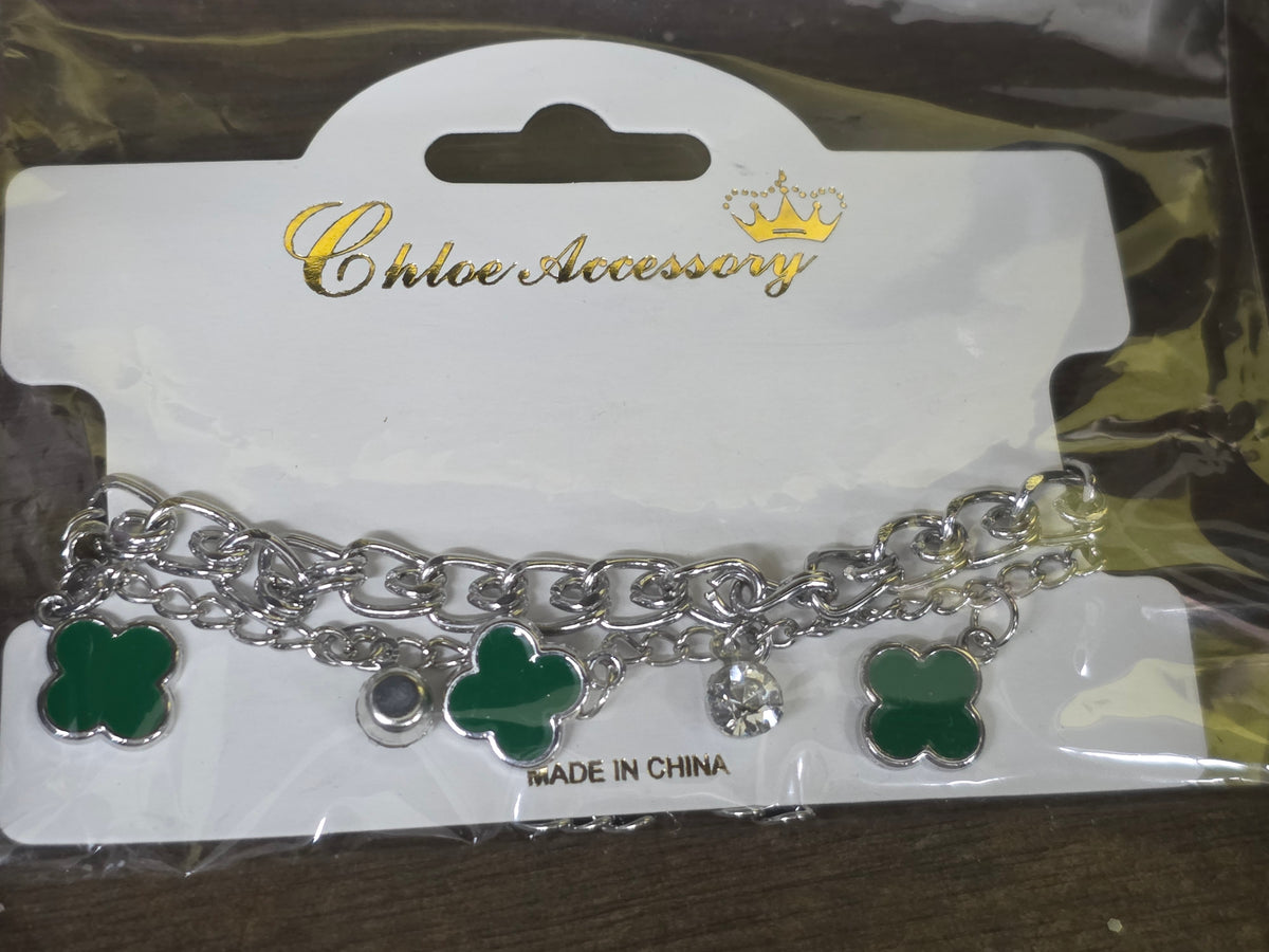 Lucky Clover Layered Charm Bracelet