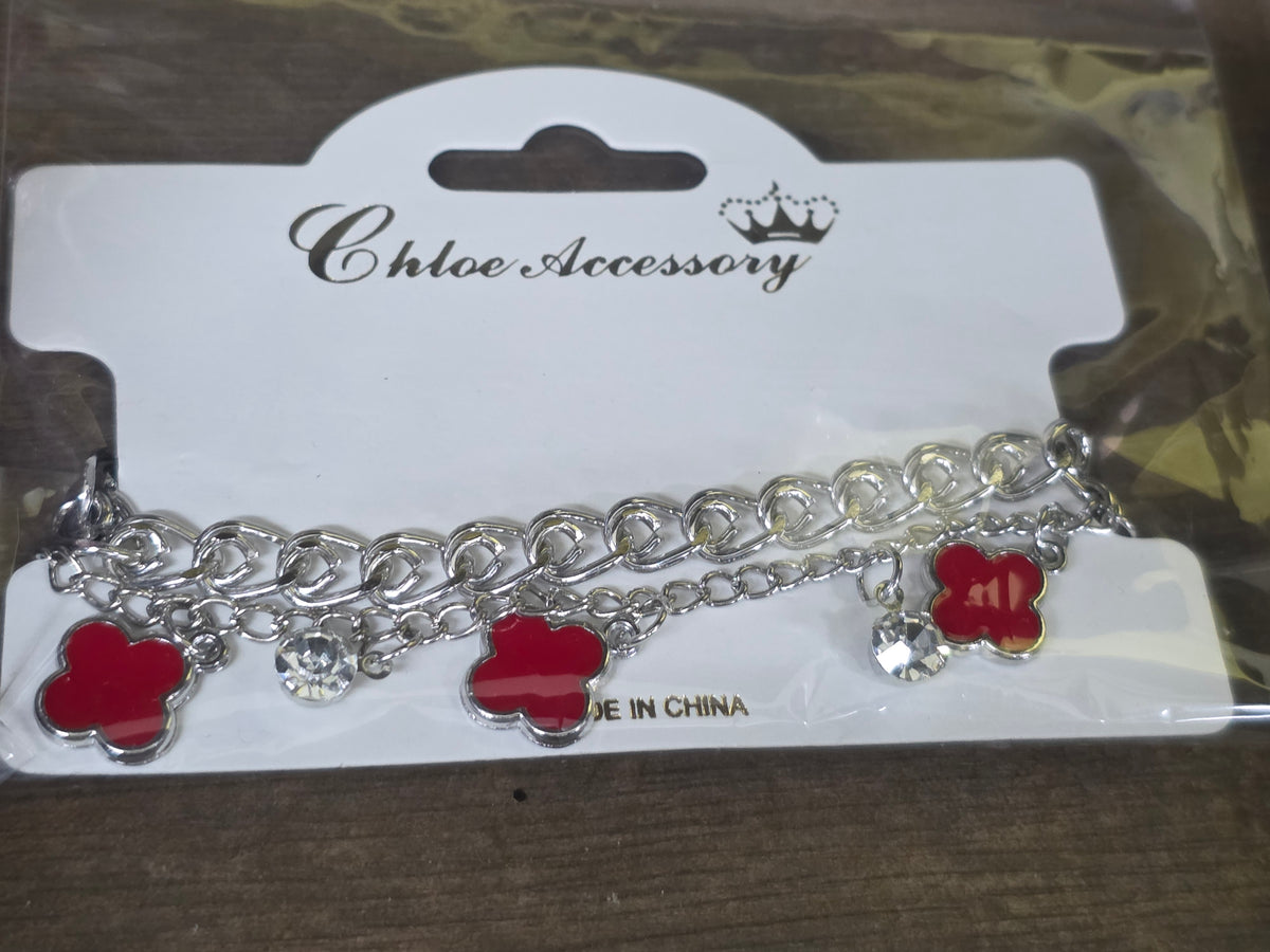 Lucky Clover Layered Charm Bracelet