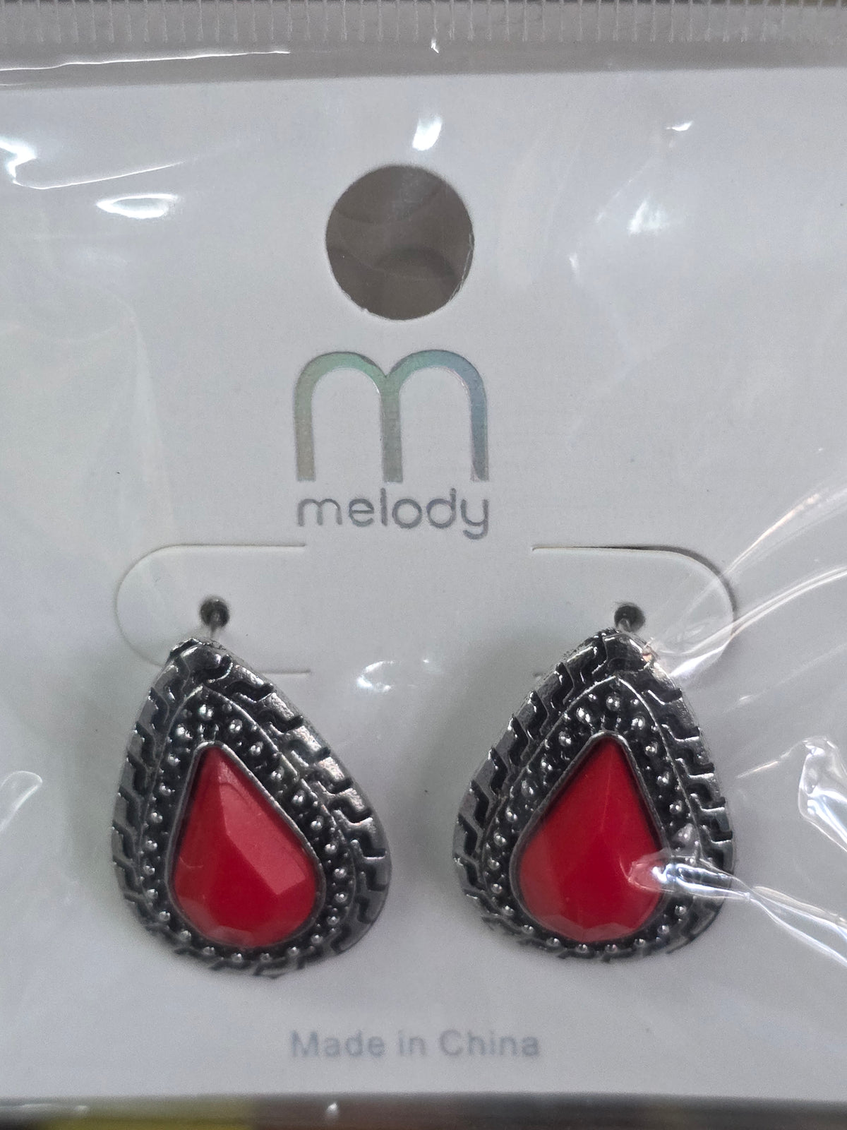 Boho Teardrop Inlay Statement Post Earrings