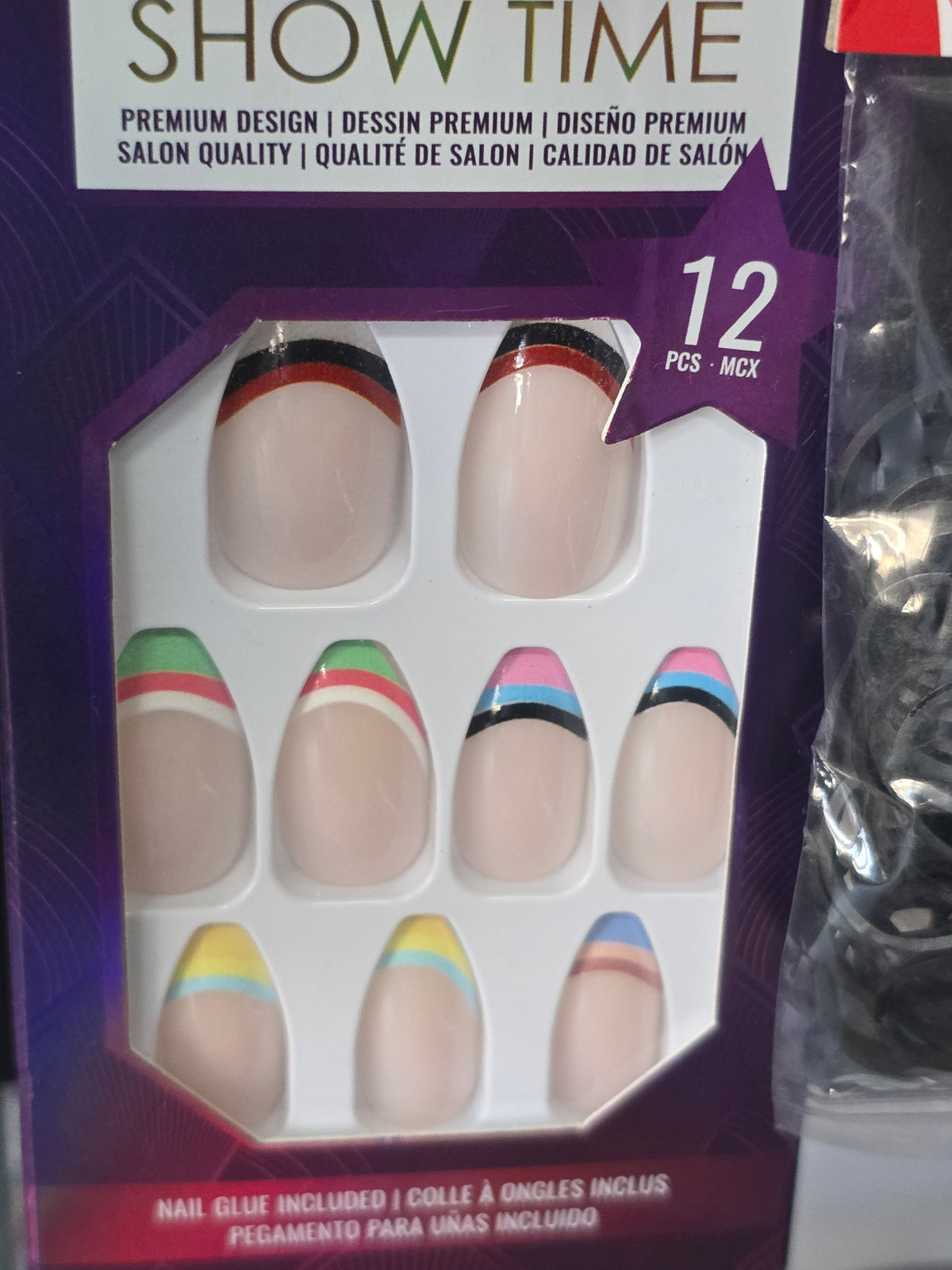 Salon Quality Press-On Nail Collection – 12pc Set with Glue
