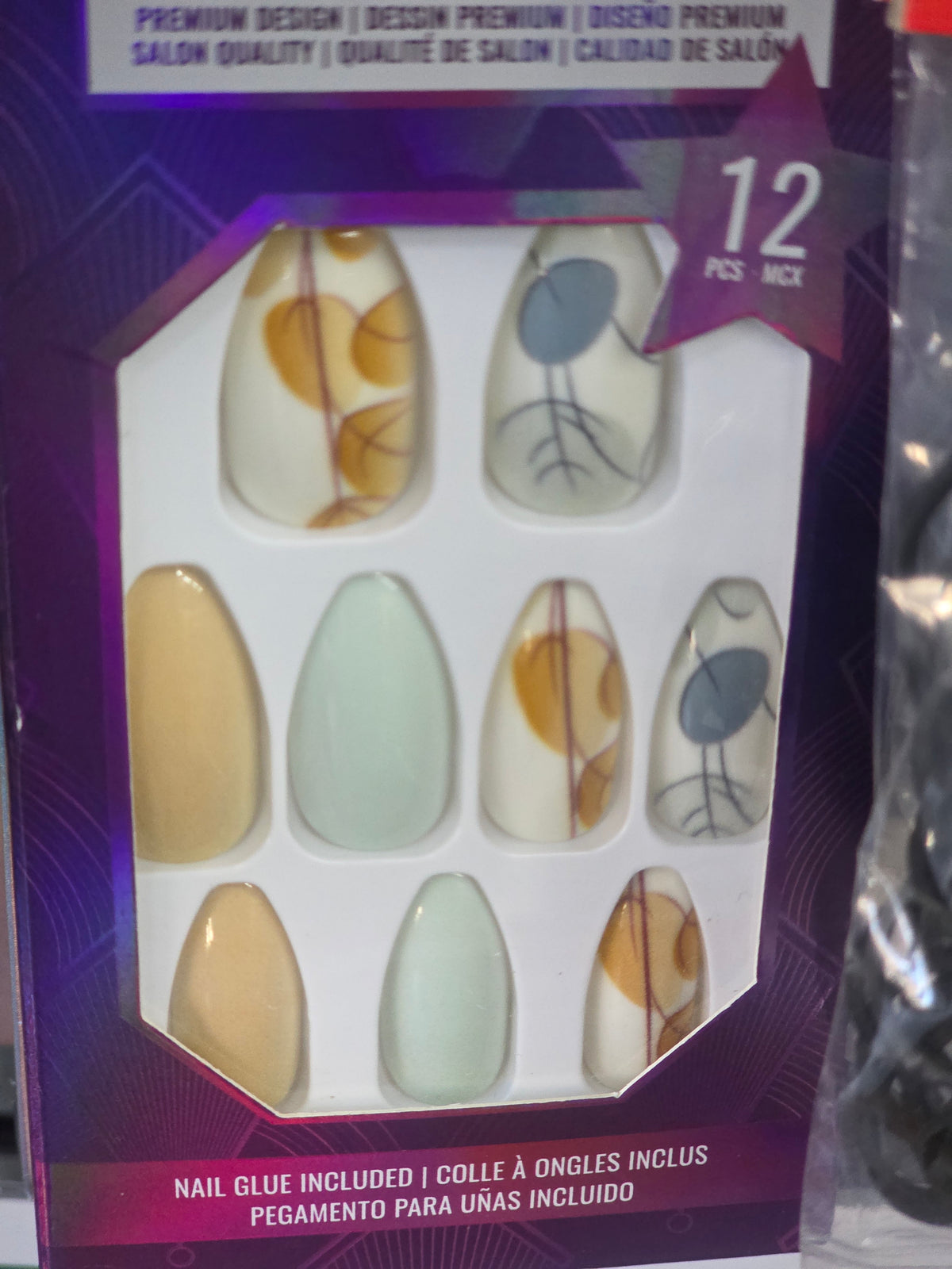 Salon Quality Press-On Nail Collection – 12pc Set with Glue