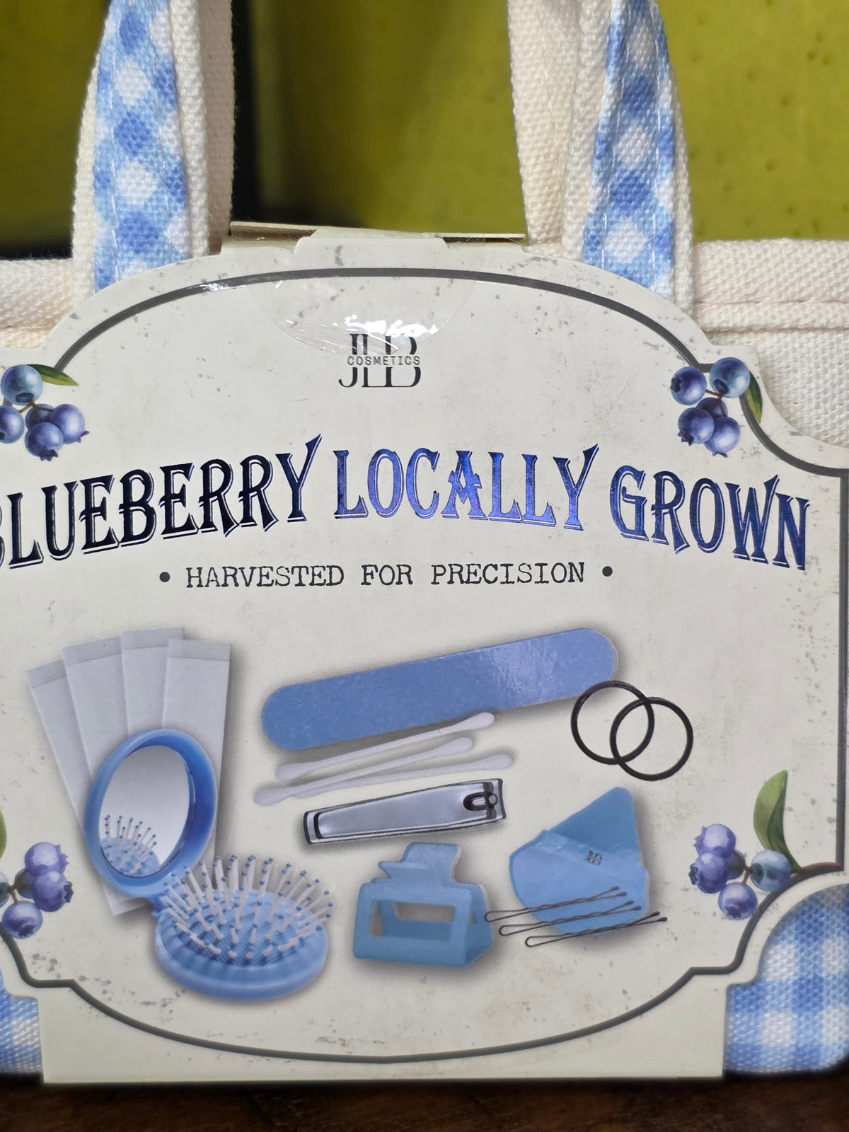 Blueberry Patch Embroidered Mini Tote & Grooming Travel Kit