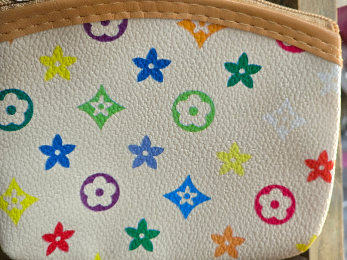 Vibrant Multicolor Monogram Mini Coin Purse
