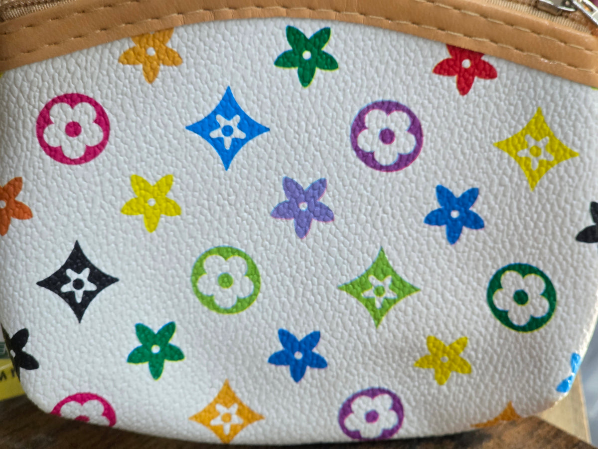 Vibrant Multicolor Monogram Mini Coin Purse