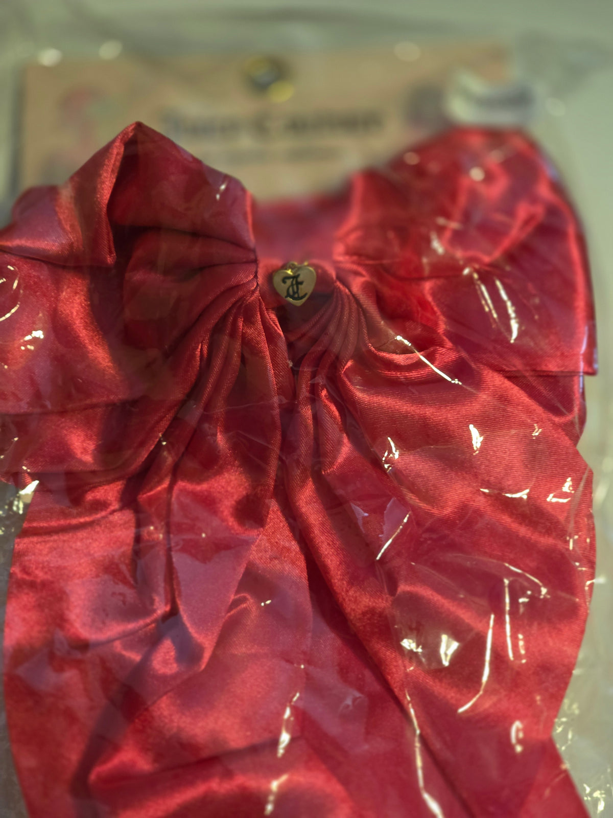 Juicy Couture Large Red Satin Bow Hair Clip