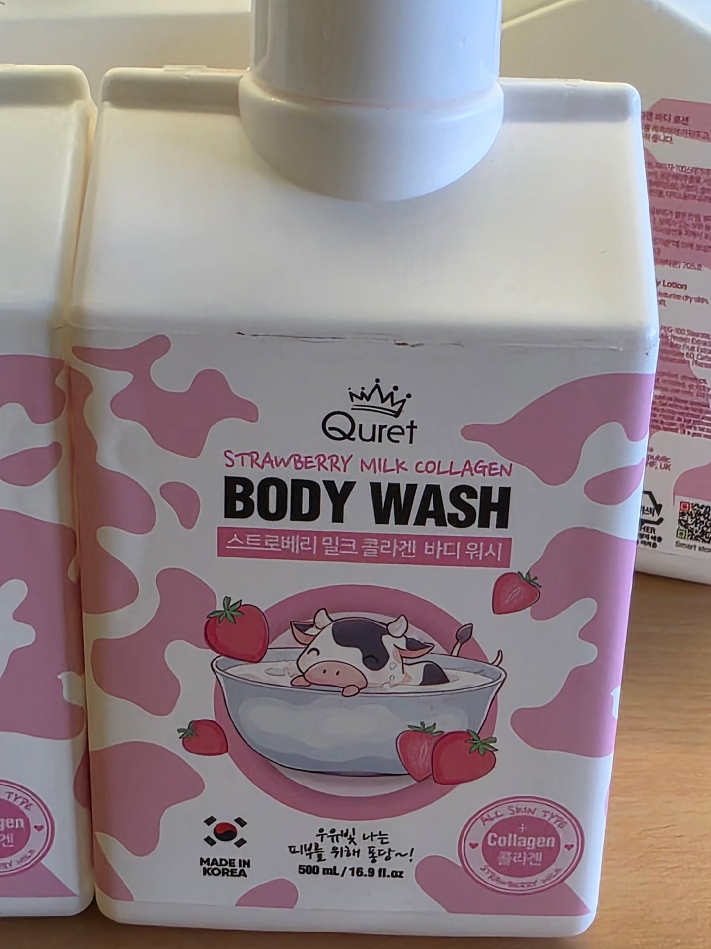 QURET STRAWBERRY MILK COLLAGEN BODY LOTION AND BODYWASH