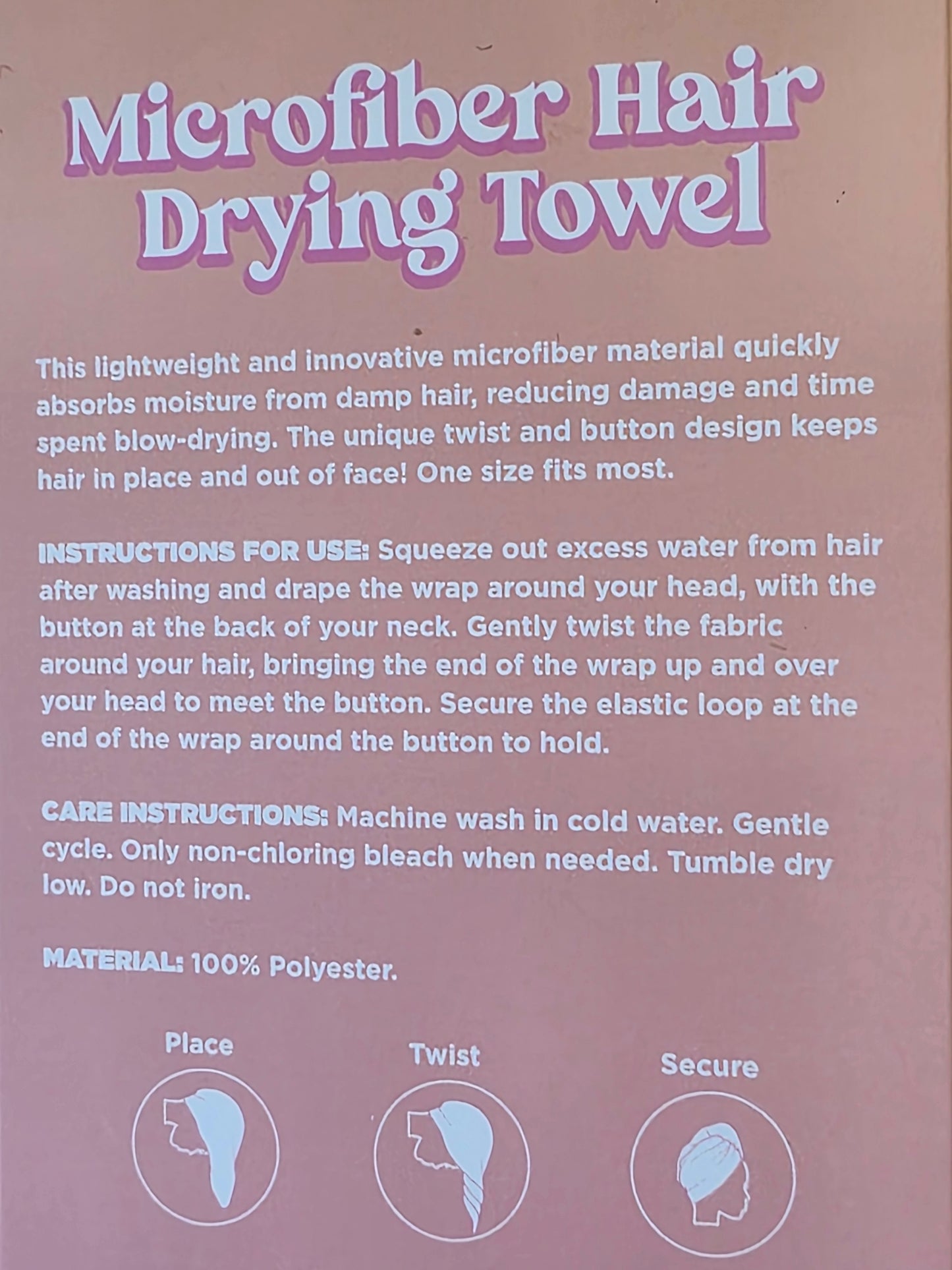 MICROFIBER HAIR DRYING TOWEL