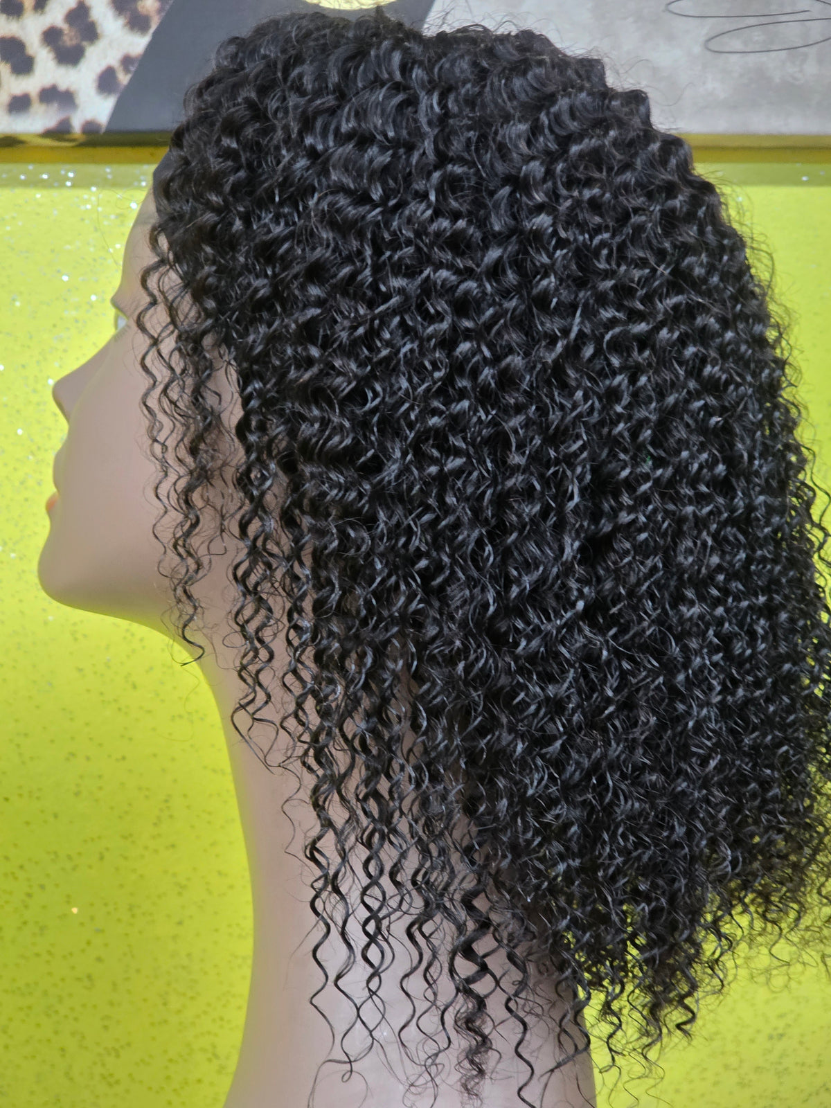Natural Black Jerry Curly No Lace Glueless Free Part Long Headband Wig